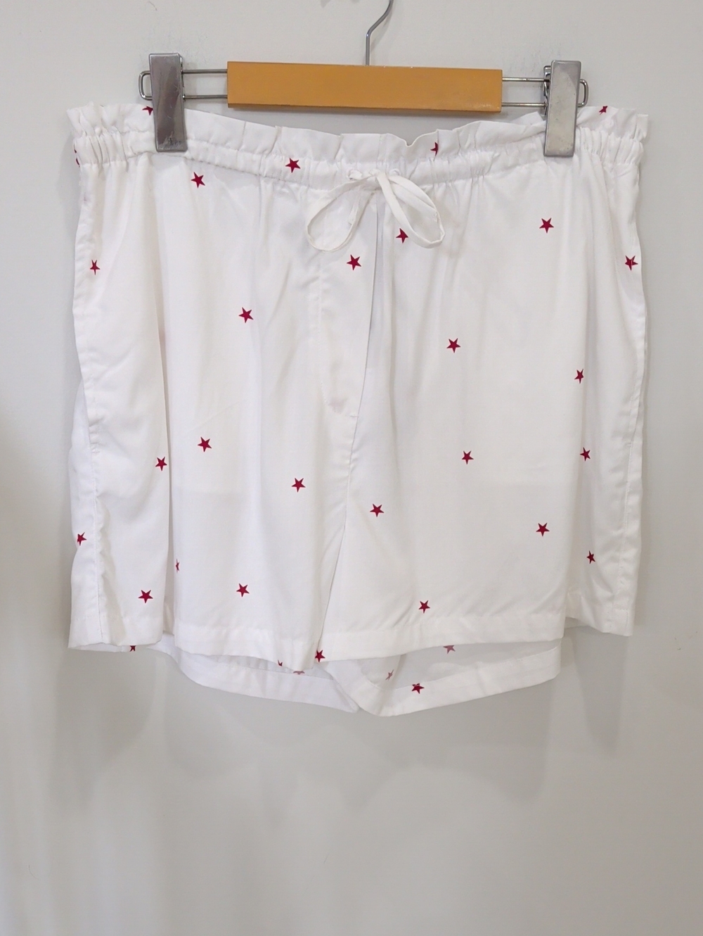 TOMMY HILFIGER | Women's White w/ Red Stars High-Rise Drawstring Shorts